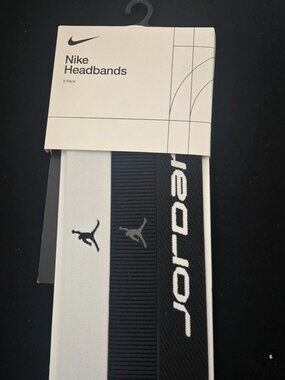 Nike Jordan Elastic Sport Wide Headbands 3-Pack | Black/White | OSFM | New